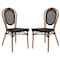Flash Furniture Marseille Thonet French Bistro Stacking Chair, Black Textilene and Bamboo Print Aluminum Frame, 2PK 2-SDA-AD642002S-TXT-BK-NAT-GG - alternate 2